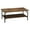 Brown, variant on Household Essentials Crown Rectangular Coffee Table with Storage Shelf Rustic Hickory Wood Grain and Black Metal