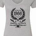 thumbnail image 4 of Inktastic Born in 1966 Limited Edition Women's V-Neck T-Shirt, 4 of 5