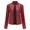 Wine, variant on Faux Leather Jacket Women Motorcycle Coat for Biker Women's Leather Standing Collar Slim Fitting Motorcycle Jacket Leather Jacket Wine XXL