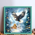 thumbnail image 2 of Hilo Algodón Ecológico Bordado Punto Cruz Águila Invierno Impreso 11CT 40x40cm, 2 of 9