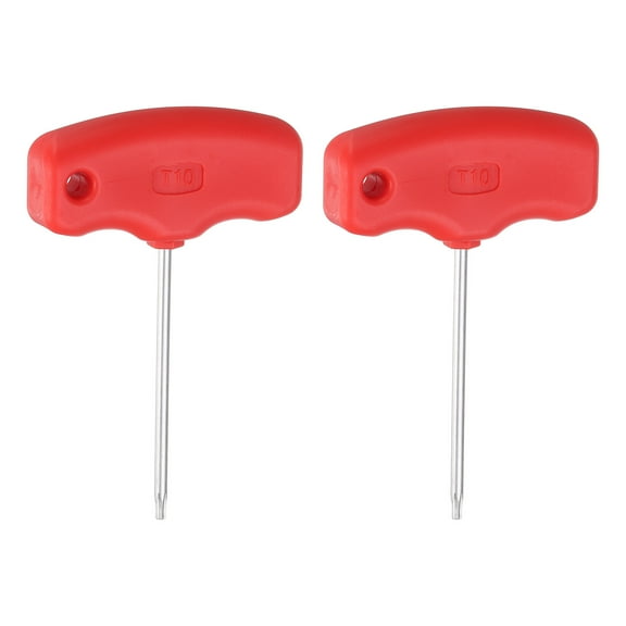 Uxcell 2pcs Torx Screwdriver T10 CR-V Steel T Handle Star Key Wrench for CNC Tool Holder