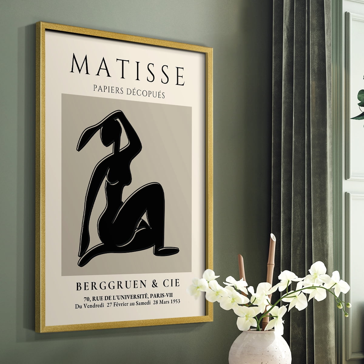 Matisse CLVI Framed Print in Gold Solid Wood 22 x 28 Framed Print