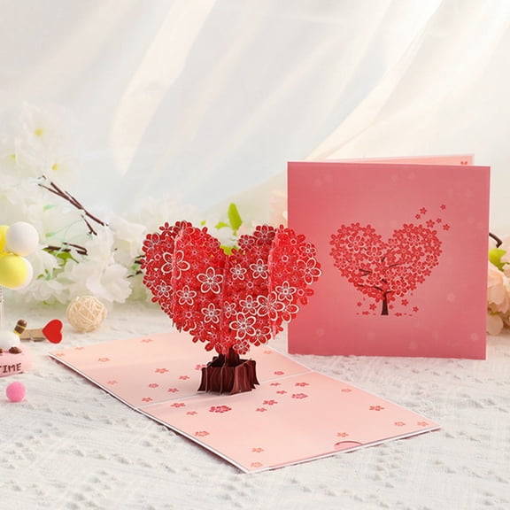 Venoro Valentine's Day 3D Pop-Up Greeting Cards Romantic Cards for Lover Anniversary