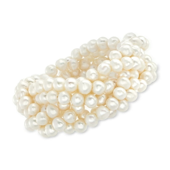 Ross-Simons 6-7mm Cultured Pearl Braided Stretch Bracelet, Women's, Adult