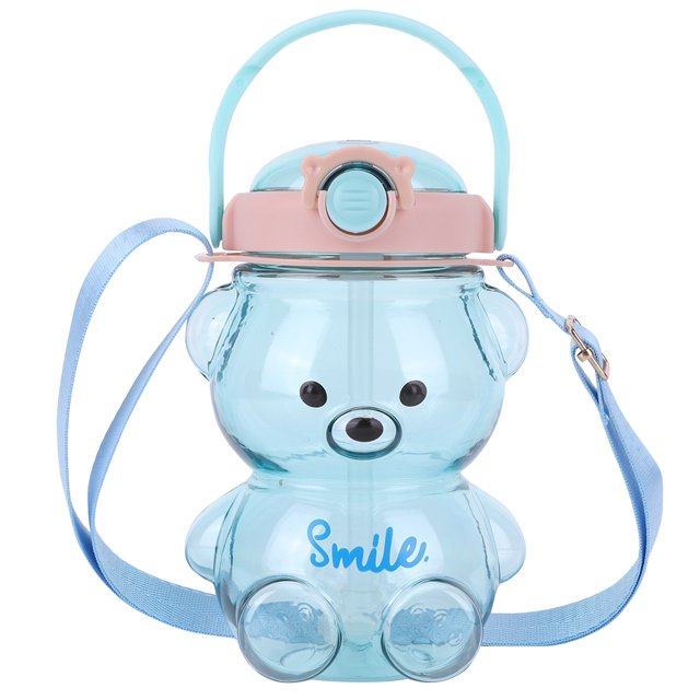 Hervidor Fitness Dibujos Animados Botella para Con Oso Lindo 1000/1400 Ml Correa El Hombro Portátil Y Niñas Uso Diario
