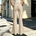 thumbnail image 2 of Girls High Waisted Flare Pants Uniform School Pants Kids Flare Bell Bottoms Casual Trousers 13-14 Years, 2 of 8