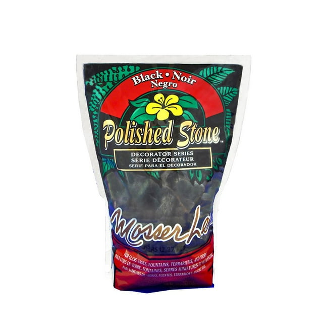 Cubierta de tierra con piedras pulidas Mosser Lee, 2,3 kg, color negro