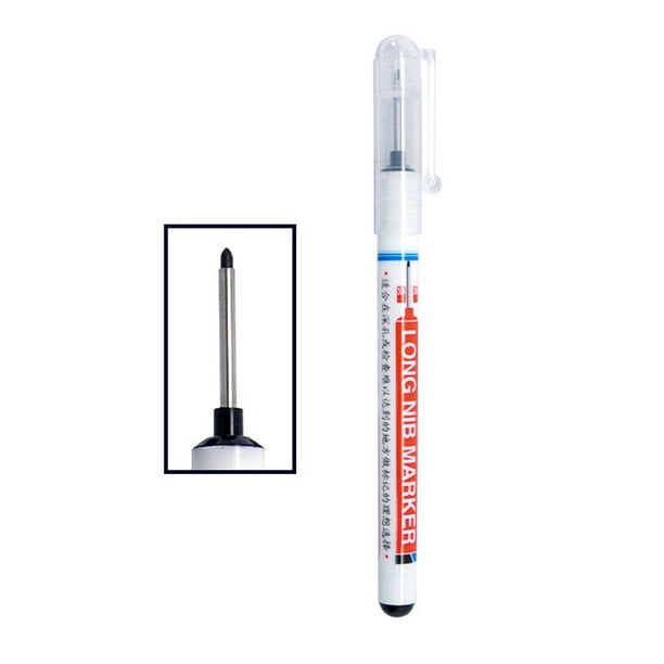 3 Pcs 30mm Deep Drill Hole Long Nib Pens Permanent Marker Pens Black Blue  Pens Home Decoration Construction Hareware Accessories Processing, Car,  Book
