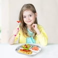 thumbnail image 1 of NUAHRHY 2 Pcs Assiettes Divisées en Acier Inoxydable 3 Compartiments Assiette à Collation en Acier Inoxydable Réutilisable Assiettes à Dîner Divisées Lavables au Lave-Vaisselle Assiettes à Portion Divisée Assiette de Repas pour Adultes, 1 of 7