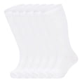 thumbnail image 6 of Zando 6 Pairs Kids Youth Soccer Socks Toddler Baseball Socks Boys Girls Knee High Socks School Uniform Softball 3-12 Years White, 6 of 8