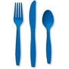 Creative Expressions 24-Pack Heavy-Duty Cutlery Assortment, True Blue