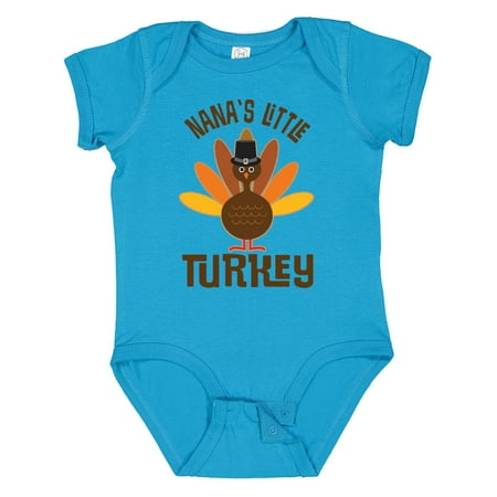

Inktastic Thanksgiving Nana Little Turkey Gift Baby Boy or Baby Girl Bodysuit