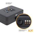 thumbnail image 3 of Caja Fuerte De Dinero Metálica De Combinación Con Bandeja Kingsman 300266-NEG, 3 of 7