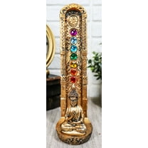 Colorful 7 Chakra Zone Colors Meditating Buddha Monk Incense Burner Figurine