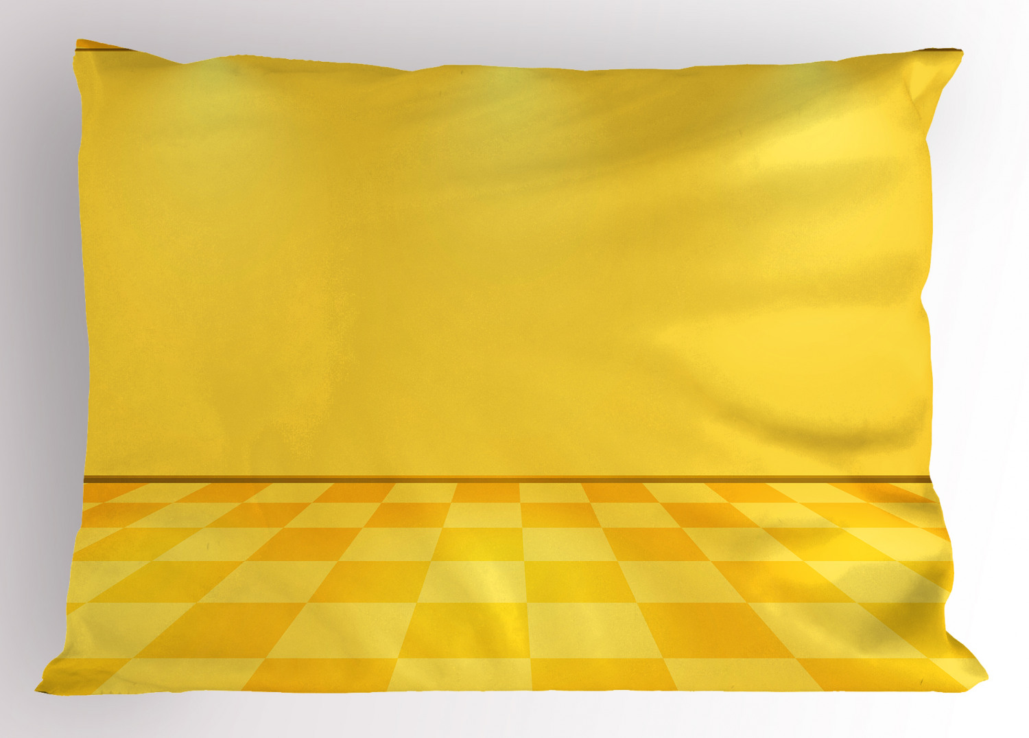 Yellow Pillow Sham Shades of Lemon Yellow in Every Tone Chess Like