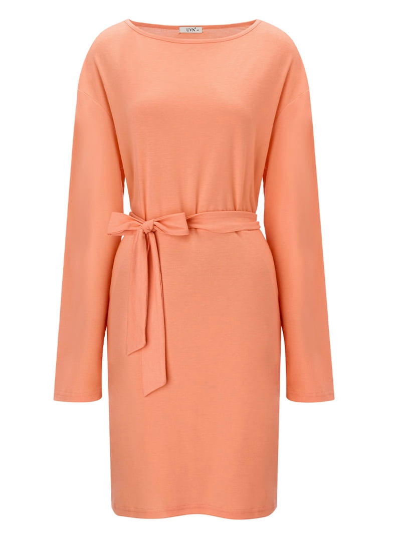 walmart is offering the uvn fall long dress for $18 Uvn Dresses for Women Fall Long Sleeve Square Neck Dress Boho Floral Print Midi Dresses with Pockets