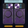 thumbnail image 4 of for iPhone 8 Plus Case/iPhone 7 Plus Case,Metal Stand Ring Holder,Camera Lens Protector 7/8 Plus Cases Women Men,Slim Bumper Full Protection Shockproof Cover (Purple), 4 of 14
