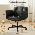 thumbnail image 3 of COOLHUT Criss Cross Office Chair, PU Leather Vanity Chair with Armrests and Wheels, Comfy Adjustable Swivel Ergonomic Criss Cross Chair for Home Office Bedroom Makeup, Black, 3 of 13
