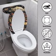 thumbnail image 3 of HELLHERO Cat Clock Pattern Toilet Seat Cover Set 2 Pcs Set Elastic Fabric Non-Slip for Women, 2026, 3 of 7