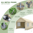 thumbnail image 5 of Gaptain W10xL20Ft Heavy Duty Steel Carport Portable Garage with Removable Sidewalls and Windows, Waterproof&Anti-Sunburn&Adjustable Height,Beige, 5 of 7
