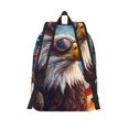 thumbnail image 2 of Picia Bald Eagle Pilot Printed Canvas Daypack - Stylish and Durable Vintage Compact Backpack - Class, Work, Travel, or Laptop Bookbag,Organized Compartments-Small, 2 of 6