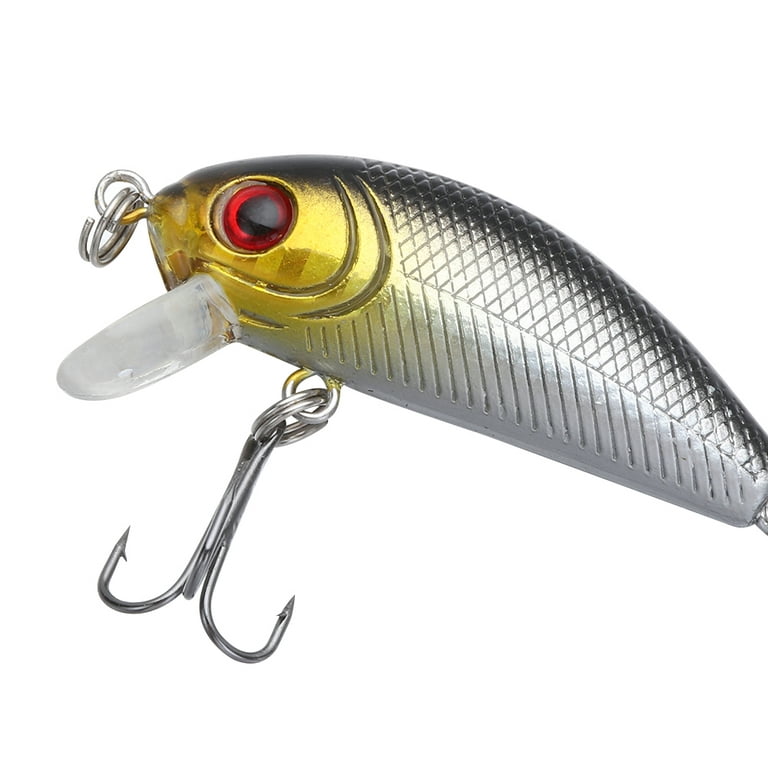 Striped Crankbait Double Hook 3D Eyes Fishing Tackle Fishing Lure Topwater Bait Floating Swing 2