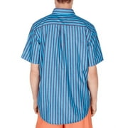 Obey SKY BLUE MULTI Langton Short-Sleeve Striped Regular Fit Shirt, US Medium