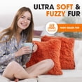 thumbnail image 2 of Cheer Collection Shaggy Long Hair Throw Pillows - Super Soft and Plush Faux Fur Accent Pillows - 20 x 20 inches - Set of 2, 2 of 5