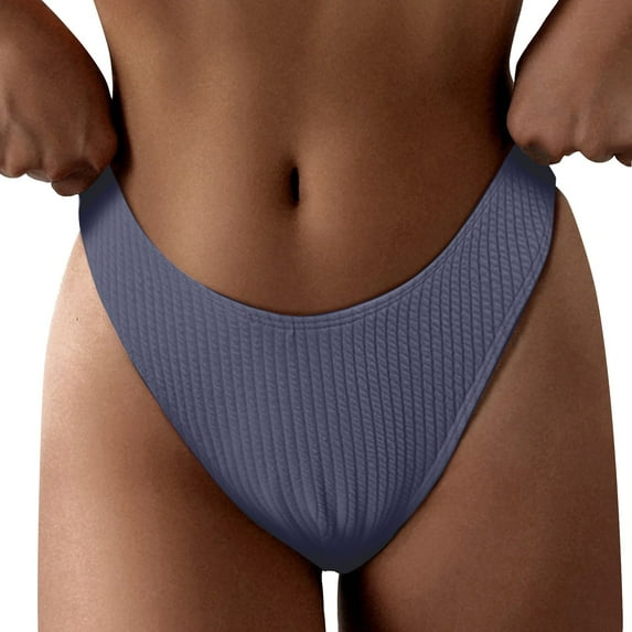 Labakihah bikini bottoms for women Bikini Bottom For Women Swimsuits High Waisted Bathing Suits High Cut Hipster Grey