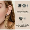 thumbnail image 4 of THE PEARL SOURCE 8-9mm Tahitian Real Pearl Earrings for Women - Black 14k Gold Stud Earrings | Hypoallergenic Earrings with Genuine Cultured Pearls, 4 of 5