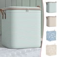 thumbnail image 4 of Houndstooth Storage Box with Zipper, Large Capacity Clothes Organizer Bag for Bedding Quilt Pillow, Portable Wardrobe Moving Container, Cuxi Storage Box Beige2, 4 of 4