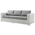 thumbnail image 1 of Lounge Sofa, Rattan, Wicker, Grey Gray, Modern Contemporary Urban Design, Outdoor Patio Balcony Cafe Bistro Garden Furniture Hotel Hospitality, 1 of 8