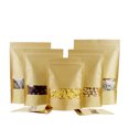 thumbnail image 2 of Bolsa de papel kraft autoportante con autosellado, bolsa de papel kraft engrosada con ventana, bolsa para envasar nueces, té, alimentos, bolsa sellada para frutos secos, 2 of 2