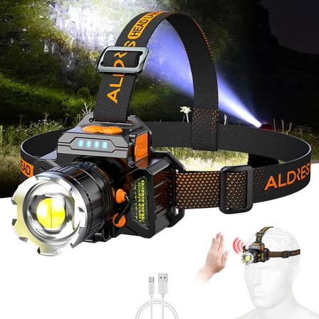 PINSAI Super Bright  High Power Headlamp ,Rechargeable Outdoor Hunting  Fishing Camping Spotlight