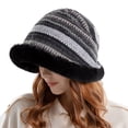 thumbnail image 5 of GZWYHT Bucket Hats,Sun Hats Winter Women's Bucket Cap Fisherman's Hat Retro Knitted Wool Basin Bucket Hat Wide Brim Hats,Beach Hats Black, 5 of 6