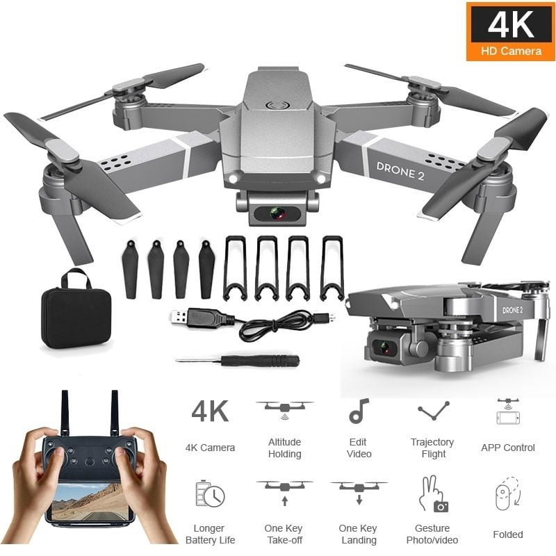 App Control FPV RC Drone 4K/2MP HD Camera Live Video One-key Return Quadcopter 