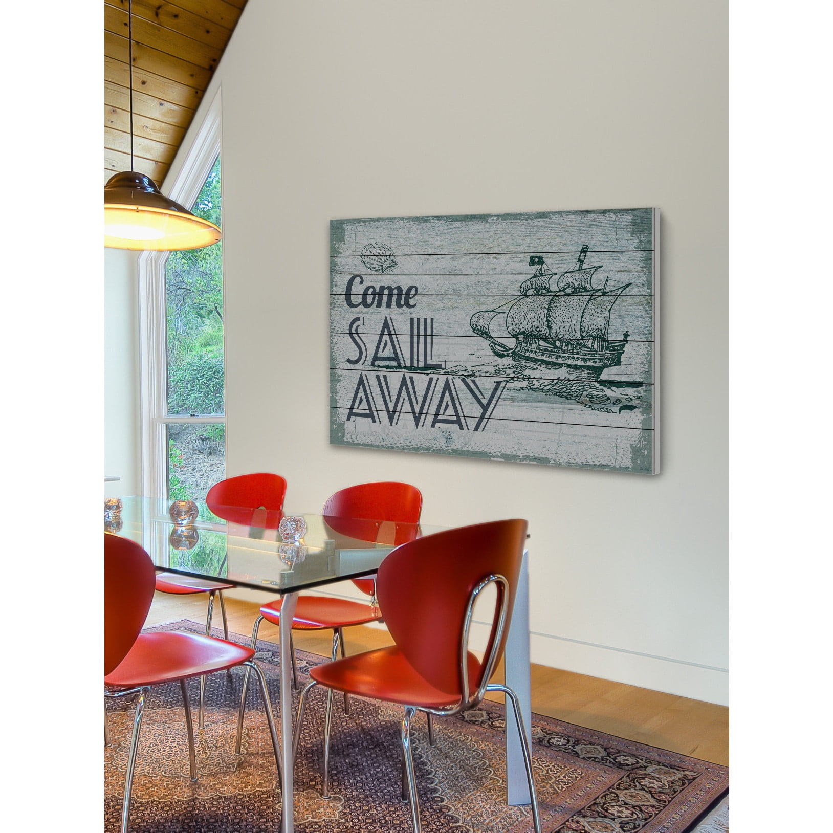 Marmont Hill "Come Sail" Painting Print on White Wood