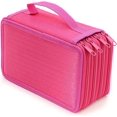 thumbnail image 1 of Estuche para lápices con 72 agujeros para la escuela y la oficina con gran capacidad multicapa (rosa frambuesa), 1 of 5