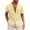Yellow, variant on WREESH Men's Summer Casual Cotton Linen Solid Turn-Down Collar Short Sleeve Button Down Shirt Hawaii Shirt Olive Green