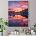 thumbnail image 4 of Sailboat Harbor Sunrise Seascape Canvas Print Wall Art for Living Room Bedroom Hotel Restaurant Office Home Decor, 4 of 8