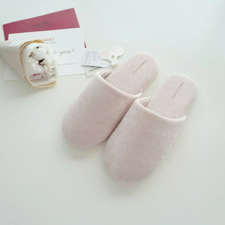 

Women s Cozy Mule Cotton Knitted Memory Foam House Slippers Pink 8-9