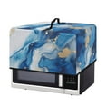 thumbnail image 7 of TSOVTHRID Blue Golden Marble Texture Print Dustproof Microwave Oven Cover Dust Protection Protective Toaster Oven Cover Protector for Kitchen Countertop, 18.25"W x 14.5"D x 11"H, S, 7 of 7