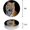 thumbnail image 1 of POGLIP Tiger Set of 8 Round Coaster for Drinks, Absorbent Ceramic Stone Coasters Cup Mat with Cork Base for Home Kitchen Room Coffee Table Bar Decor, 1 of 5