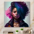 thumbnail image 2 of Designart Fashion Hip Hop Girl In Pink And Blue I Canvas Wall Art, 2 of 5