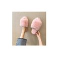 thumbnail image 4 of Pantuflas de spa planas cómodas con espuma viscoelástica de piel sintética de felpa para mujer Comf, 4 of 5