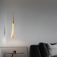 thumbnail image 4 of Iluminación auxiliar elegante: lámpara colgante de cristal moderna con forma de lágrima, lámpara de techo de metal ajustable para dormitorios, 4 of 8