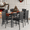 7 Piece Dining Table Sets - Black, variant on Dining Room Bar Table Set for 4, Kitchen Table Set with 4 Velvet Chairs, Modern Wooden Top Finish Dining Set for Bar, Breakfast Nook, Blue