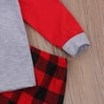 thumbnail image 4 of Seyurigaoka Boys Christmas Two-piece Clothes Set, Home Wear Deer Print Pullover + Plaid Long Pants, Red/ Black, 4 of 7