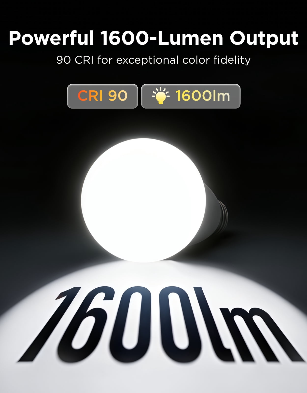 Govee 1600 Lumens Smart Light Bulbs, A21 LED Bulbs 100W Equivalent for Living Room, RGBWW Color Changing Light Bulbs Compatible with Matter, Alexa & SmartThings, CRI 90, E26 Base, 2.4GHz Only, 2-Pack