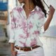 thumbnail image 1 of Fiudx Liquidación de Ahorros de Verano Camisa con Botones de Solapa Estampada de Serie Informal Regular de Manga Larga para Mujer, 1 of 5